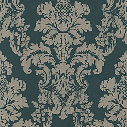 Galerie Wallcoverings Product Code 200252 - Venise Wallpaper Collection - Dark Green Colours - Damask Design