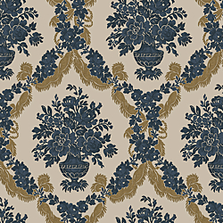 Galerie Wallcoverings Product Code: 23629 - Italian Classics 4 Wallpaper Collection Galerie Wallcoverings Product Code 23629 - Italian Classics 4 Wallpaper Collection - Blue Gold Colours - Floral Damask Design