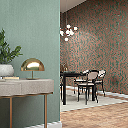 Galerie Wallcoverings Product Code 32205R - Avalon Wallpaper Collection - Green Brown Colours - Large Leaf Trail Design