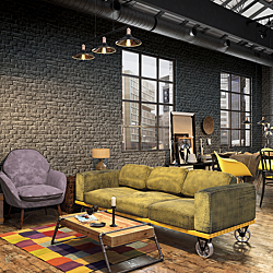 Galerie Wallcoverings Product Code 34170R - Loft 2 Wallpaper Collection - Grey Colours - Brick Texture Design