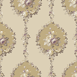 Galerie Wallcoverings Product Code: 3907 - Italian Damasks 3 Wallpaper Collection Galerie Wallcoverings Product Code 3907 - Italian Damasks 3 Wallpaper Collection - Purple Beige Gold Colours - Traditional Floral Design
