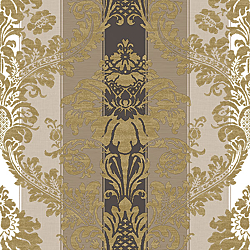 Galerie Wallcoverings Product Code: 3919 - Italian Damasks 3 Wallpaper Collection Galerie Wallcoverings Product Code 3919 - Italian Damasks 3 Wallpaper Collection - Black Beige Gold Colours - Damask Stripe Design