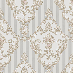 Galerie Wallcoverings Product Code: 4601 - Italian Glamour Wallpaper Collection Galerie Wallcoverings Product Code 4601 - Italian Glamour Wallpaper Collection - Grey Beige Colours - Damask over Stripe Design