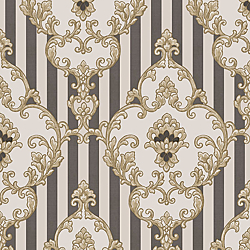 Galerie Wallcoverings Product Code: 4603 - Italian Glamour Wallpaper Collection Galerie Wallcoverings Product Code 4603 - Italian Glamour Wallpaper Collection - Black Beige Colours - Damask over Stripe Design