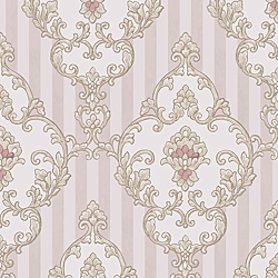 Galerie Wallcoverings Product Code: 4604 - Italian Glamour Wallpaper Collection Galerie Wallcoverings Product Code 4604 - Italian Glamour Wallpaper Collection - Pink Colours - Damask over Stripe Design