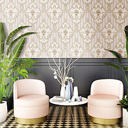 Galerie Wallcoverings Product Code: 4604R - Italian Glamour Wallpaper Collection Galerie Wallcoverings Product Code 4604R - Italian Glamour Wallpaper Collection - Pink Colours - Damask over Stripe Design