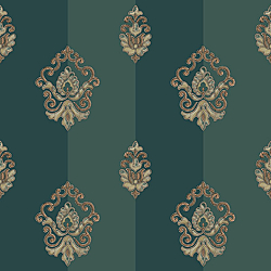 Galerie Wallcoverings Product Code 4625 - Italian Glamour Wallpaper Collection - Green Colours - Damask Stripe Design