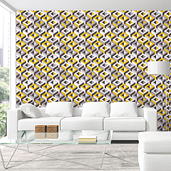 Galerie Wallcoverings Product Code 51186902R - Metropolitan Wallpaper Collection - Yellow Colours - Retro Print Design