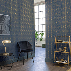 Galerie Wallcoverings Product Code 51192501R - Metropolitan Wallpaper Collection - Blue Colours - Deco Geometric Design