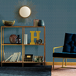 Galerie Wallcoverings Product Code 51192701R - Metropolitan Wallpaper Collection - Teal Colours - Geometric Design