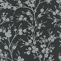 Galerie Wallcoverings Product Code 6812-40 - Home Wallpaper Collection - Black  Silver Colours - Floral Nature Design