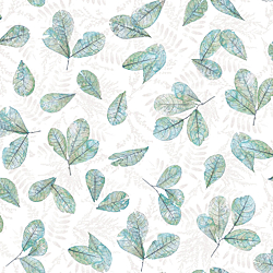 Galerie Wallcoverings Product Code: 7303 - Evergreen Wallpaper Collection Galerie Wallcoverings Product Code 7303 - Evergreen Wallpaper Collection - Aqua Mica Colours - Fossil Leaf Toss Design