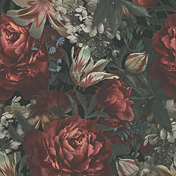 Galerie Wallcoverings Product Code: BW51000 - Blooming Wild Wallpaper Collection Galerie Wallcoverings Product Code BW51000 - Blooming Wild Wallpaper Collection - Green Red Colours - Antique Floral Motif Design