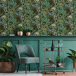 Galerie Wallcoverings Product Code BW51020R - Blooming Wild Wallpaper Collection - Yellow Green Colours - Tropical Leaf Motif Design