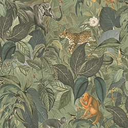 Galerie Wallcoverings Product Code: BW51024 - Blooming Wild Wallpaper Collection Galerie Wallcoverings Product Code BW51024 - Blooming Wild Wallpaper Collection - Green Brown Colours - Amazon Motif Design