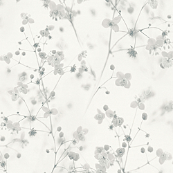 Galerie Wallcoverings Product Code: BW51034 - Blooming Wild Wallpaper Collection Galerie Wallcoverings Product Code BW51034 - Blooming Wild Wallpaper Collection - White Grey Colours - Delicate Buttercup Motif Design