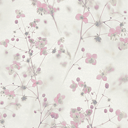 Galerie Wallcoverings Product Code BW51035 - Blooming Wild Wallpaper Collection - White Pink Grey Colours - Delicate Buttercup Motif Design