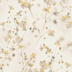 Galerie Wallcoverings Product Code BW51037 - Blooming Wild Wallpaper Collection - Yellow Grey Cream Colours - Delicate Buttercup Motif Design