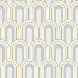 Galerie Wallcoverings Product Code CM27031 - Botanica Wallpaper Collection - Grey Yellow Colours - Retro Arch Design