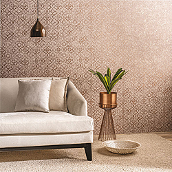 Galerie Wallcoverings Product Code DWP0246-04R - Emporium Wallpaper Collection - Pink Rose Gold Colours - Aged Quatrefoil Design