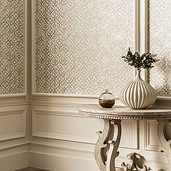 Galerie Wallcoverings Product Code DWP0246-05R - Emporium Wallpaper Collection - Cream Gold Colours - Aged Quatrefoil Design