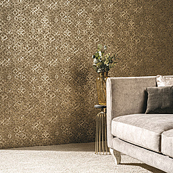 Galerie Wallcoverings Product Code DWP0246-07R - Emporium Wallpaper Collection - Gold Colours - Aged Quatrefoil Design