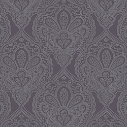 Galerie Wallcoverings Product Code DWP0247-01 - Emporium Wallpaper Collection - Purple Silver Colours - Mehndi Damask Design