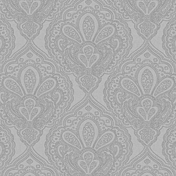 Galerie Wallcoverings Product Code DWP0247-03 - Emporium Wallpaper Collection - Silver Colours - Mehndi Damask Design