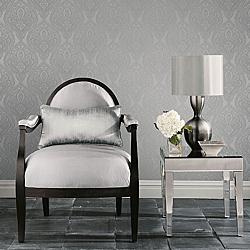 Galerie Wallcoverings Product Code: DWP0247-03R - Emporium Wallpaper Collection Galerie Wallcoverings Product Code DWP0247-03R - Emporium Wallpaper Collection - Silver Colours - Mehndi Damask Design