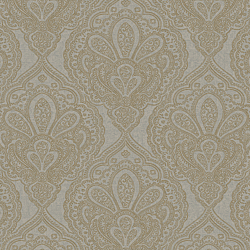 Galerie Wallcoverings Product Code DWP0247-06 - Emporium Wallpaper Collection - Grey Gold Colours - Mehndi Damask Design