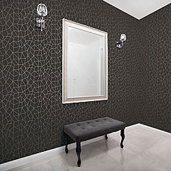 Galerie Wallcoverings Product Code G67694R - Special Fx Wallpaper Collection - Black Silver Colours - Glitter Web Design