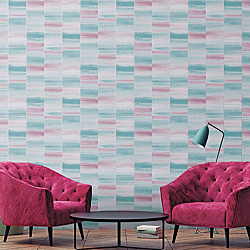 Galerie Wallcoverings Product Code G67744R - Special Fx Wallpaper Collection - Blue Pink Silver Colours - Glitter Block Design