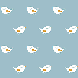 Galerie Wallcoverings Product Code: ND21105 - Little Explorers Wallpaper Collection Galerie Wallcoverings Product Code ND21105 - Little Explorers Wallpaper Collection - Blue White Gold Colours - Blue Sleepy Birdy Design