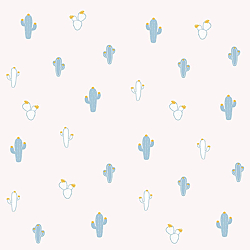 Galerie Wallcoverings Product Code: ND21113 - Little Explorers Wallpaper Collection Galerie Wallcoverings Product Code ND21113 - Little Explorers Wallpaper Collection - Blue Light Grey Colours - Blue Cactus Design