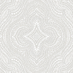 Galerie Wallcoverings Product Code SE20510 - Essentials Wallpaper Collection - White Beige Colours - Mehndi Damask Design