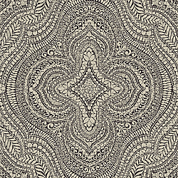 Galerie Wallcoverings Product Code: SE20513 - Essentials Wallpaper Collection Galerie Wallcoverings Product Code SE20513 - Essentials Wallpaper Collection - Black Cream Gold Colours - Mehndi Damask Design