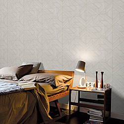 Galerie Wallcoverings Product Code UC21351R - Metropolitan Wallpaper Collection - Beige Grey Colours - Cross Wood Design